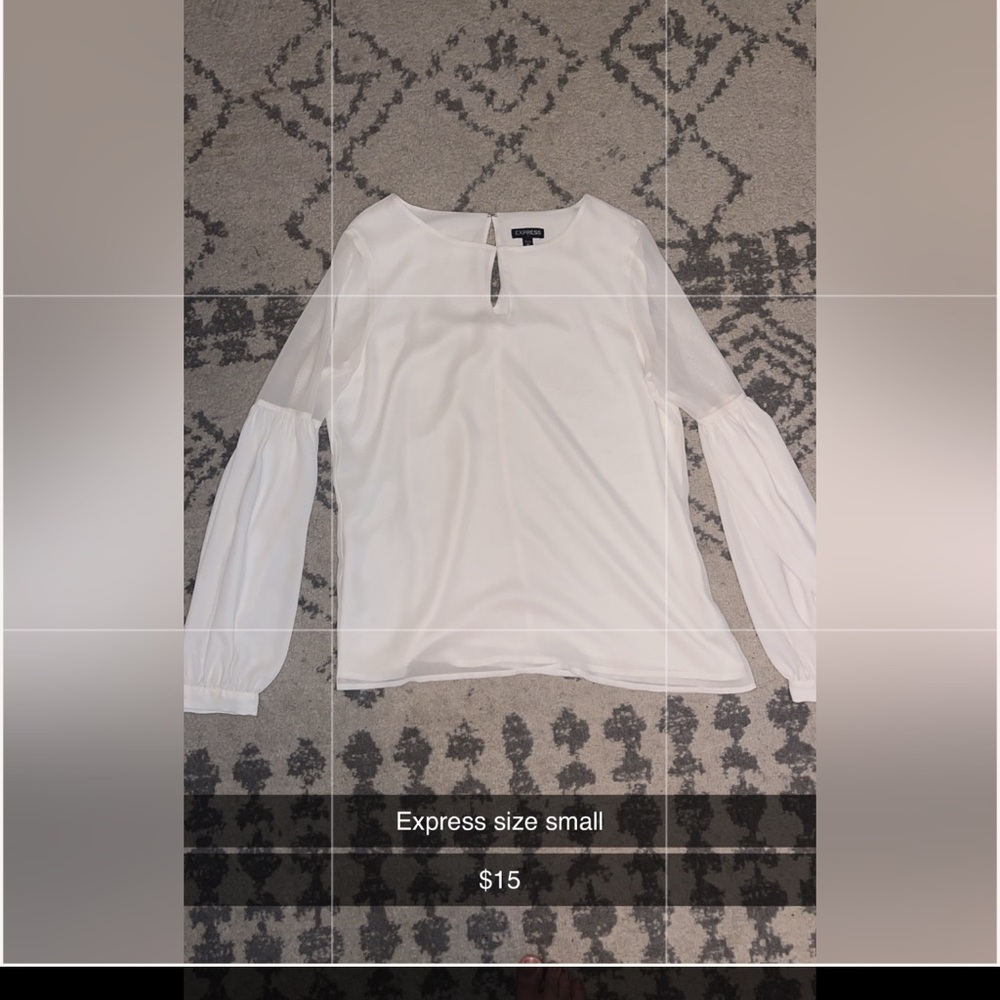 Express Cream Fitted Blouse with Peter Pan Collar